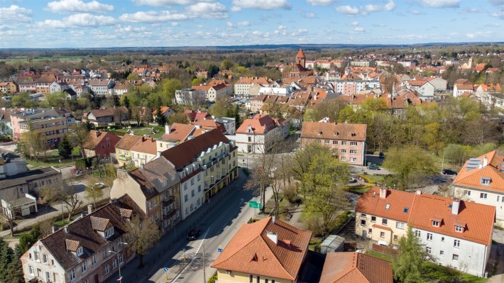 Centrum Ornety z lotu ptaka – lokalizacja mieszkan