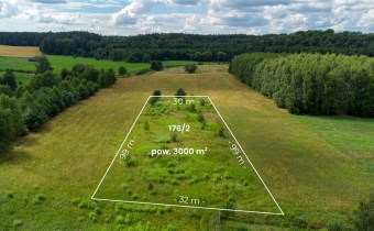 Wymiary działki budowlanej Smolajny 99x32m 3000 m2