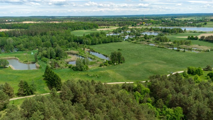 Działka budowlana Kotkowo – panorama z drona, lasy