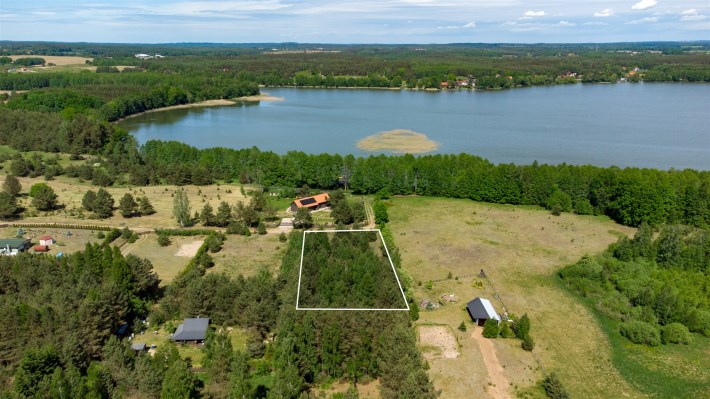 Panorama z drona – działka rekreacyjna Ruś na tle 