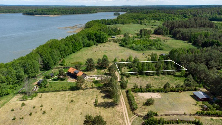 Działka rekreacyjna Ruś 347/7 z zaznaczonymi grani
