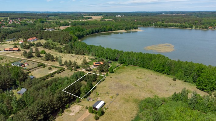 Widok z drona na miejscowość Ruś – działka rekreac