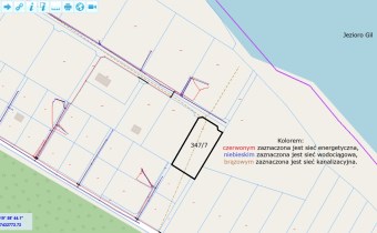 Mapa uzbrojenia działki 347/7 Ruś – sieć energetyc
