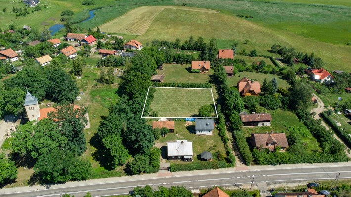Działka budowlana Kurki gmina Olsztynek z lotu pta