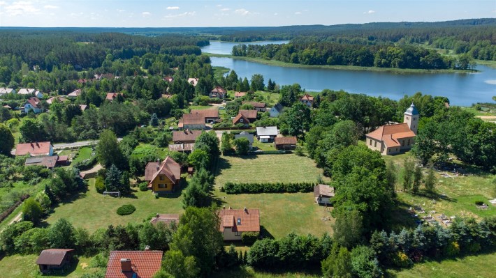 Panorama miejscowości Kurki gmina Olsztynek z lotu