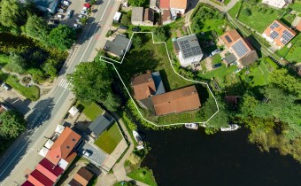 Granice działki 1385 m² w Miłomłynie – zaznaczony 