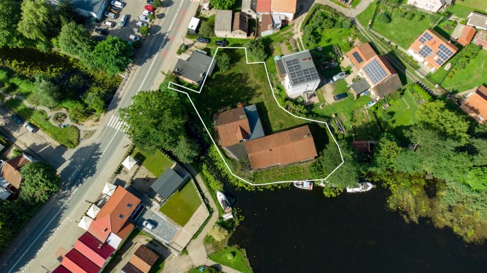 Granice działki 1385 m² w Miłomłynie – zaznaczony 