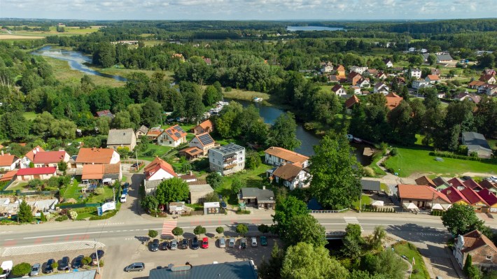 Panorama Miłomłyna z lotu ptaka – lokalizacja nier