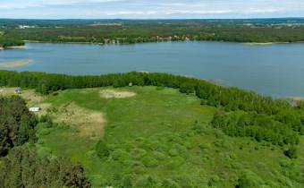 Widok lotniczy na działkę 392/11 Ruś i jezioro Gil