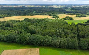 Rozległe pola uprawne otaczające działkę rolną w N